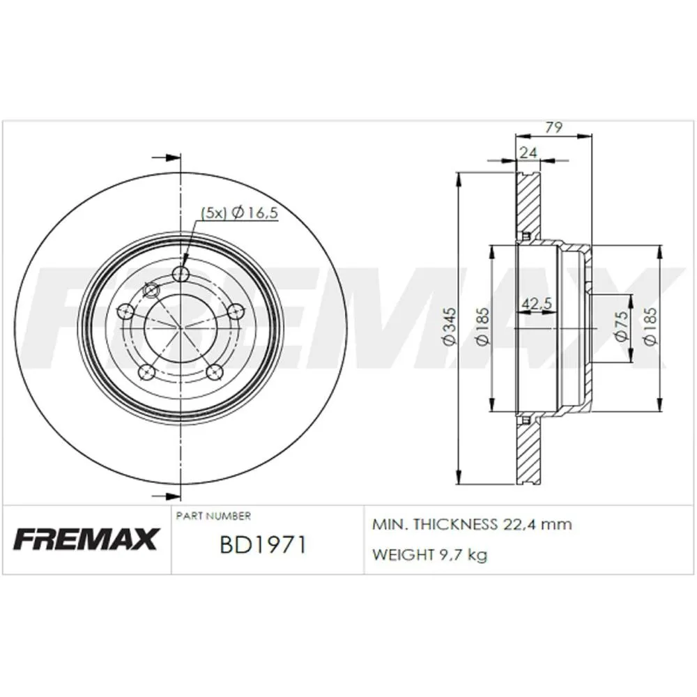 BMW Arka Fren Diski 34216771246 BD1971 FREMAX - BMW yedek parça