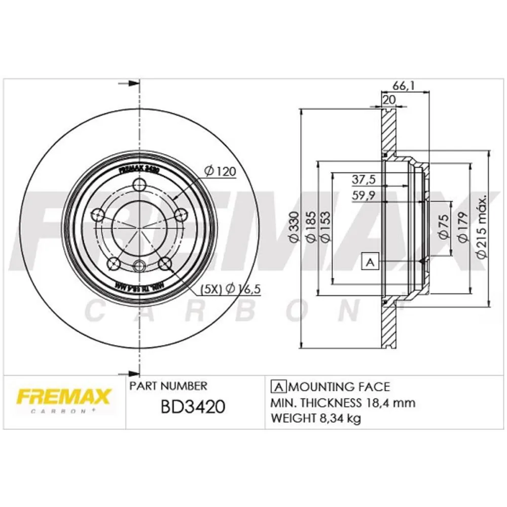 BMW Arka Fren Diski 34216792233 BD3420 FREMAX - BMW yedek parça