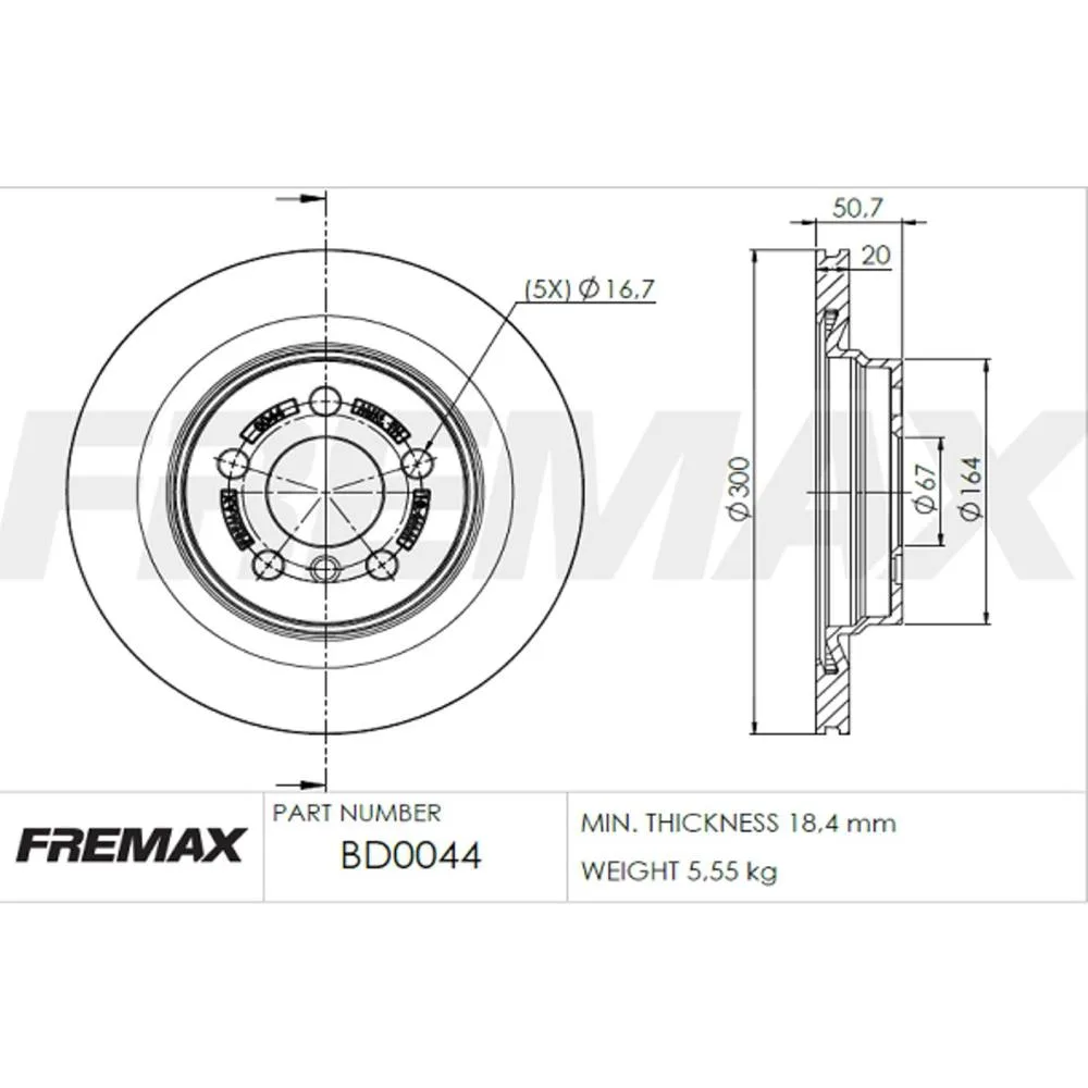 BMW Arka Fren Diski 34216799369 BD0044 FREMAX - BMW yedek parça