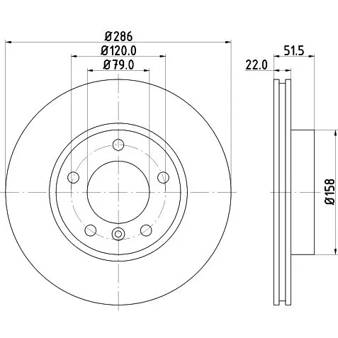 BMW E36 E46 E85 Fren Diski 34111160674 8DD 355 127-041 HELLA PAGID - BMW yedek parça