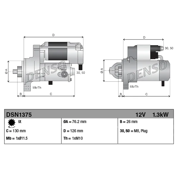BMW E60 E61 E63 E64… Marş Motoru 12412344243 DSN1375 DENSO - BMW yedek parça