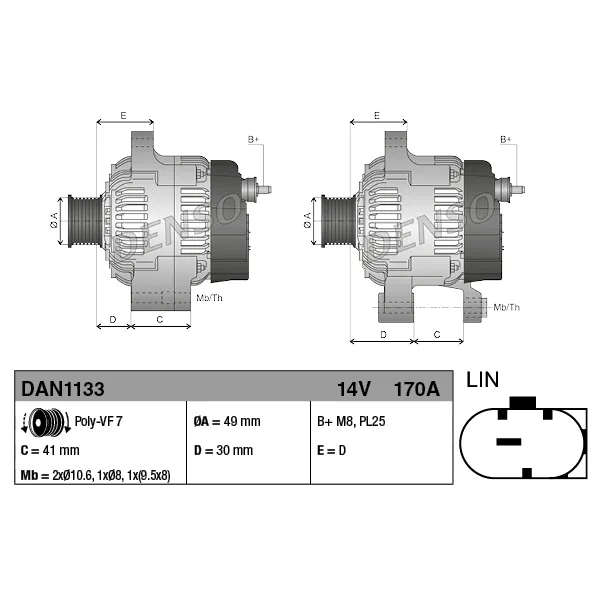 BMW E82 E88 E91 E92… Alternatör 12317626153 DAN1133 DENSO - BMW yedek parça