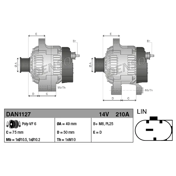 BMW E84 E89 F07 F10… Alternatör 12317605061 DAN1127 DENSO - BMW yedek parça