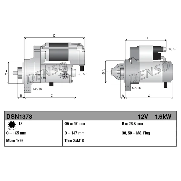 BMW F01 F02 F04 F06… Marş Motoru 12417612815 DSN1378 DENSO - BMW yedek parça