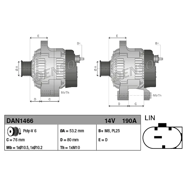 BMW F20 F21 F22 F23… Alternatör 12318645326 DAN1466 DENSO - BMW yedek parça