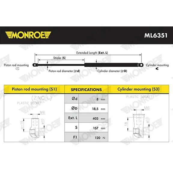 BMW F32 F33 F82 F83 Bagaj Amortisörü 51247295205 ML6351 MONROE - BMW yedek parça