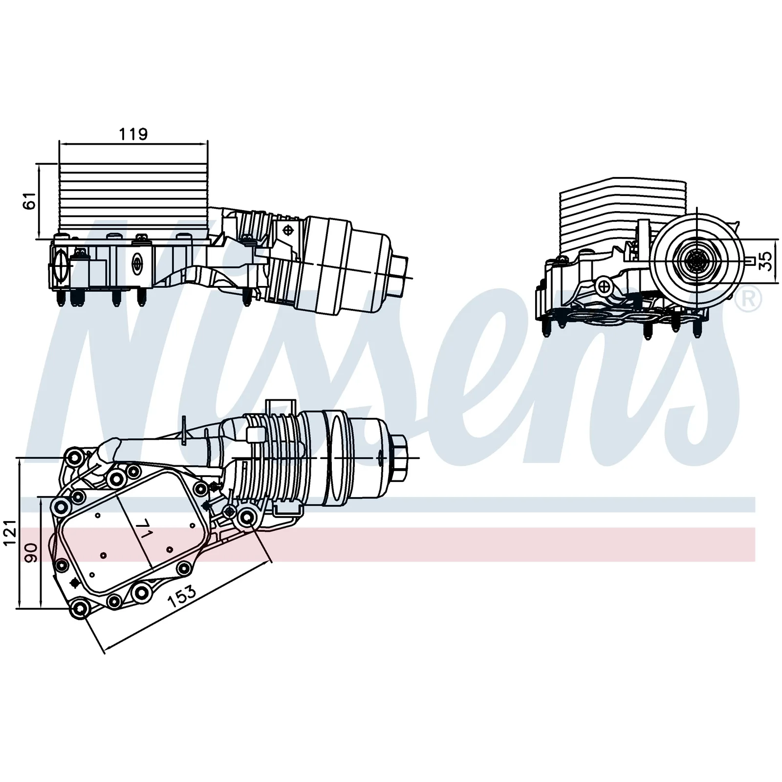 BMW F39 F40 F44 F45… B32 B36 B37… Yağ Soğutucusu 11428580412 91400 NISSENS - BMW yedek parça