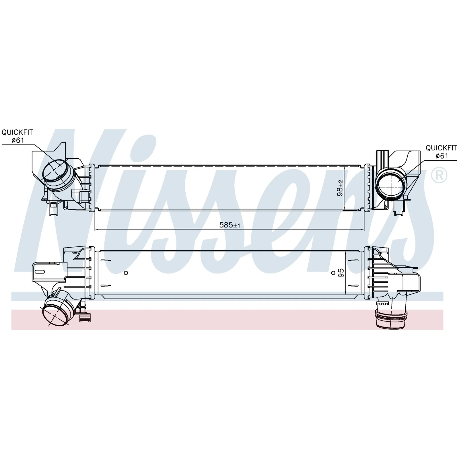 BMW F39 F40 F44 F45… B32 B36 B38 İntercooler 17517617597 96378 NISSENS - BMW yedek parça