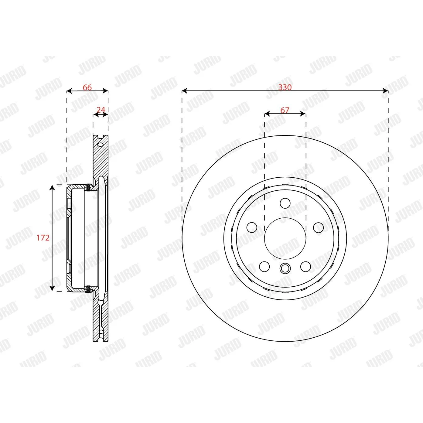 BMW F90 F97 F98 G01… Fren Diski 34116860907 563693JVC-1 JURID - BMW yedek parça