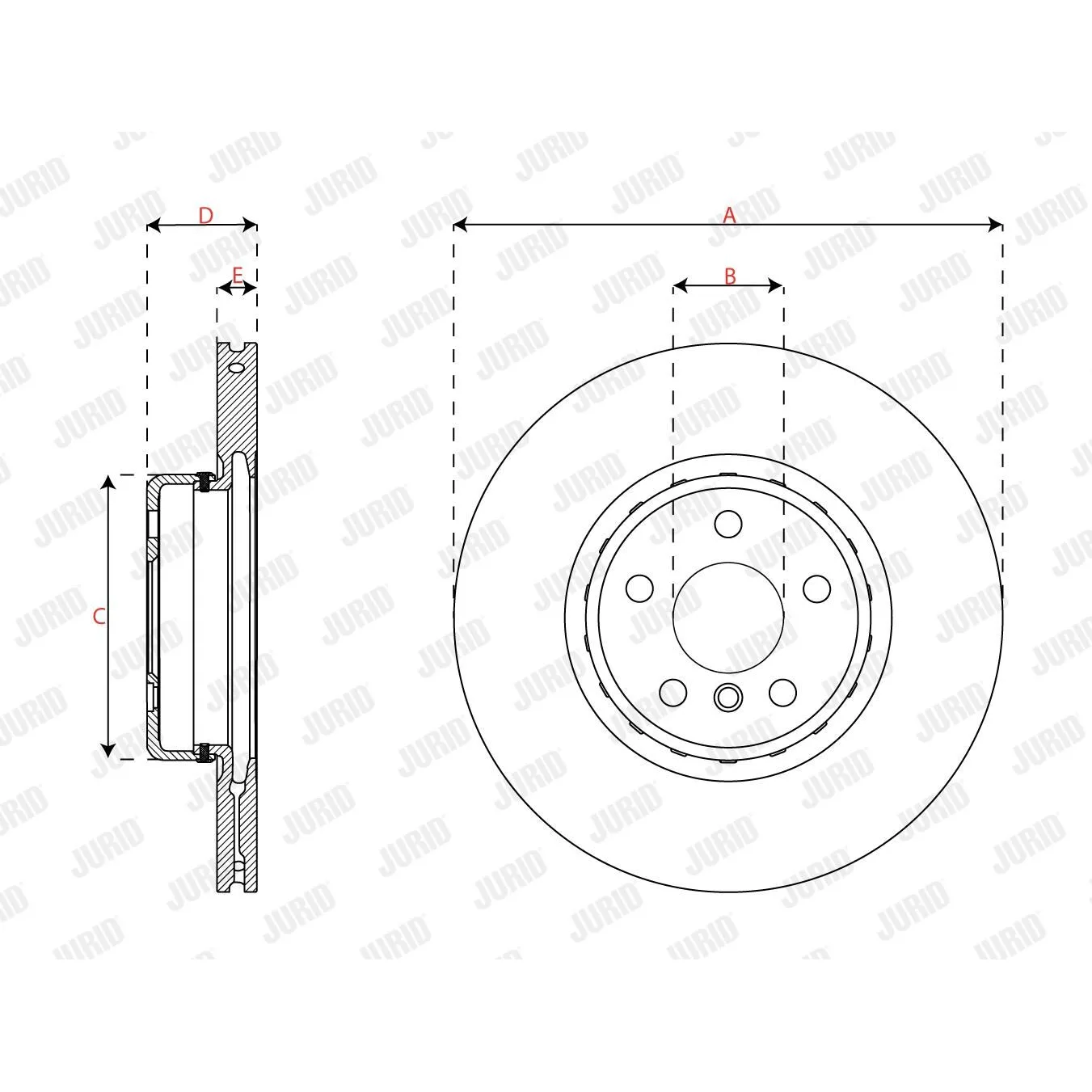 BMW F90 F97 F98 G01… Fren Diski 34116860907 563693JVC-1 JURID - BMW yedek parça