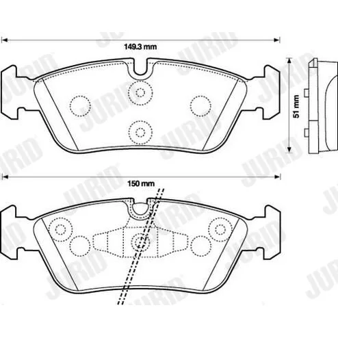 BMW 1 Serisi 3 Serisi E87 E90 Fren Balatası Ön 120i/d 318d JRD_573138J JURID - BMW yedek parça