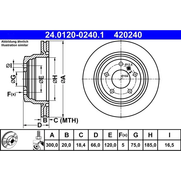BMW 3 Serisi F30 F31 F34 F35 Fren Diski Arka 34216864900 ATE - BMW yedek parça
