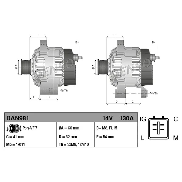 BMW MINI R50 R53 Alternatör 12317790879 DAN981 DENSO - BMW yedek parça