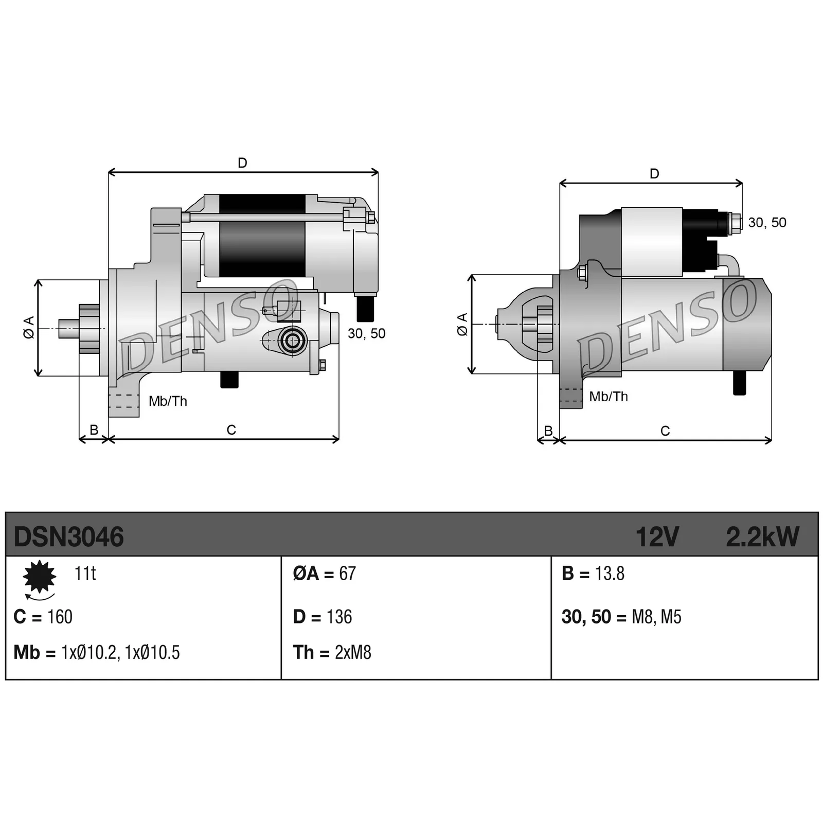 BMW MINI R55 R56 Marş Motoru 12417794971 DSN3046 DENSO - BMW yedek parça