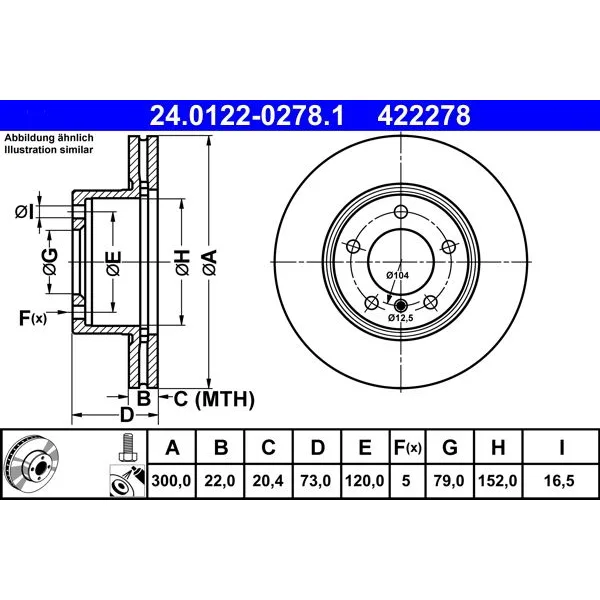 BMW F20 F21 F30 F31… Ön Disk 30 BD4666 34116792217 ATE - BMW yedek parça