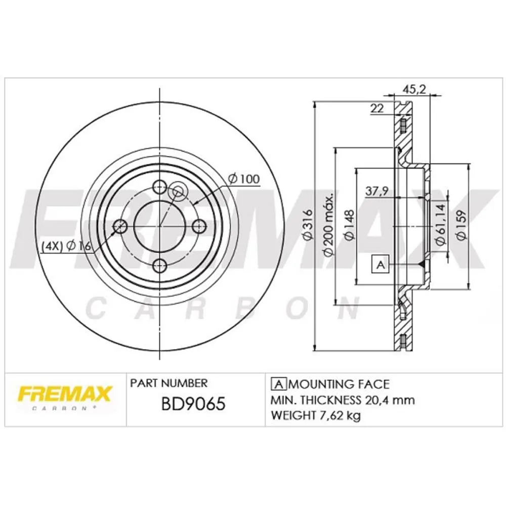 BMW Ön Fren Diski 34106784366 BD9065 FREMAX - BMW yedek parça