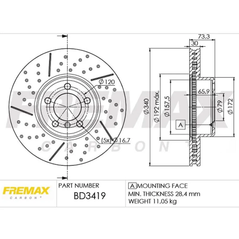 BMW Ön Fren Diski 34106797602 BD3419 FREMAX - BMW yedek parça