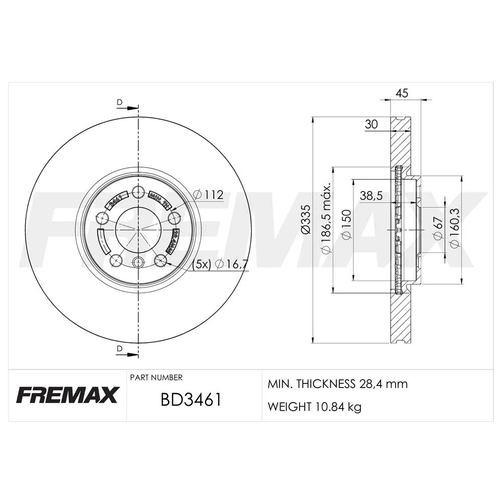 BMW Ön Fren Diski 34106881045 BD3461 FREMAX - BMW yedek parça