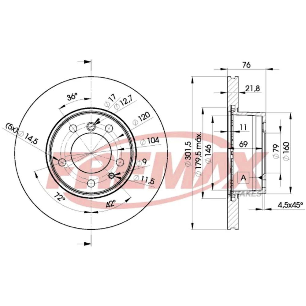 BMW Ön Fren Diski 34111158040 BD8040 FREMAX - BMW yedek parça