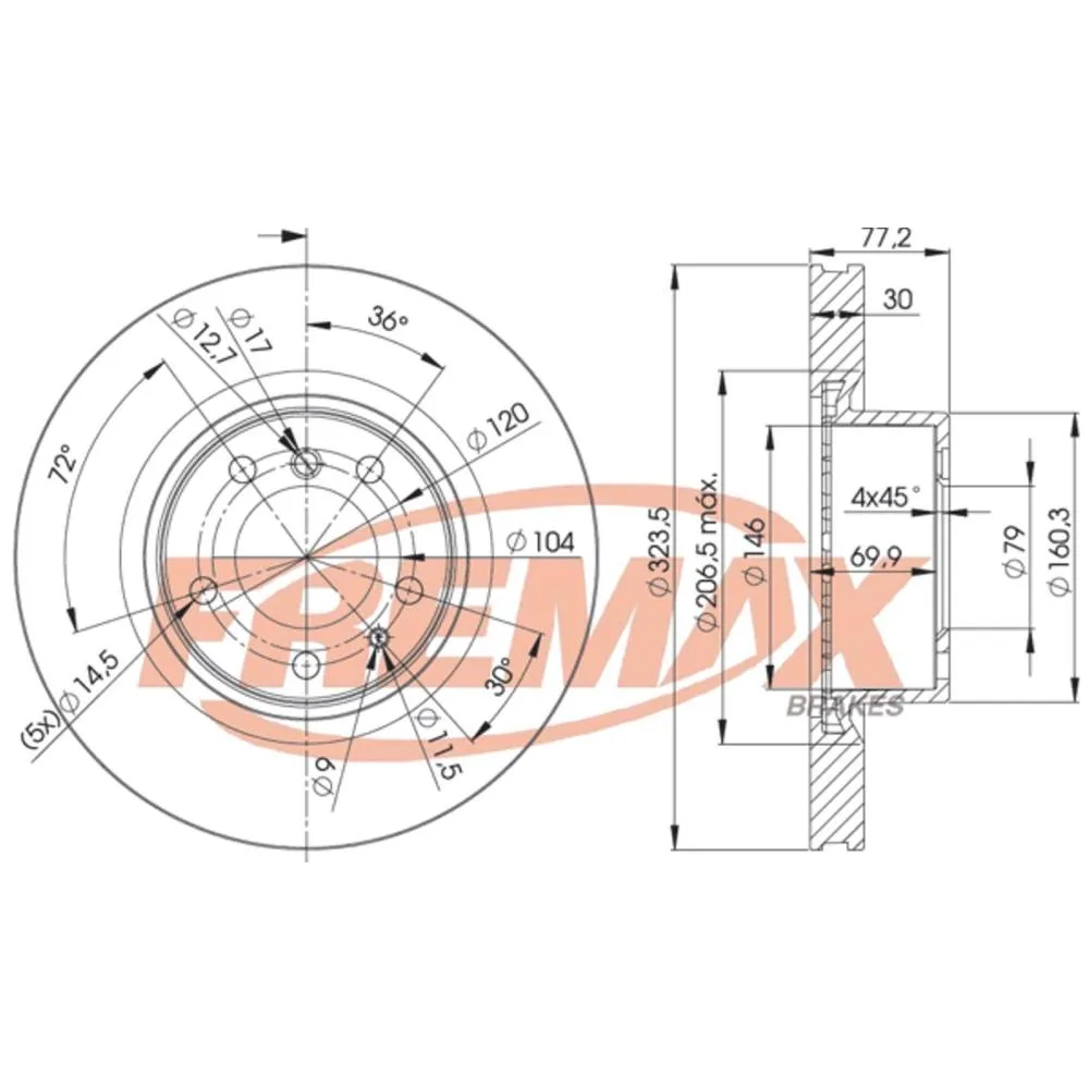 BMW Ön Fren Diski 34111161086 BD4035 FREMAX - BMW yedek parça