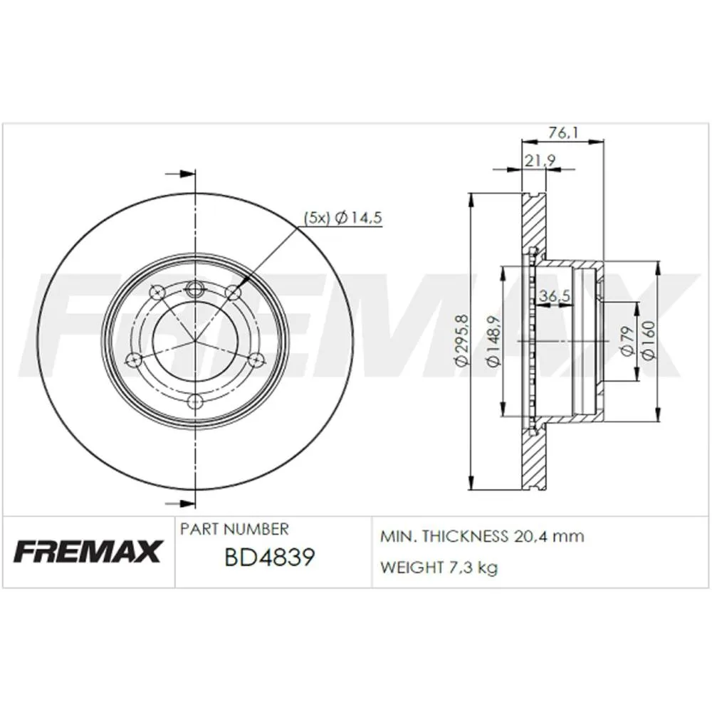 BMW Ön Fren Diski 34111163013 BD4839 FREMAX - BMW yedek parça