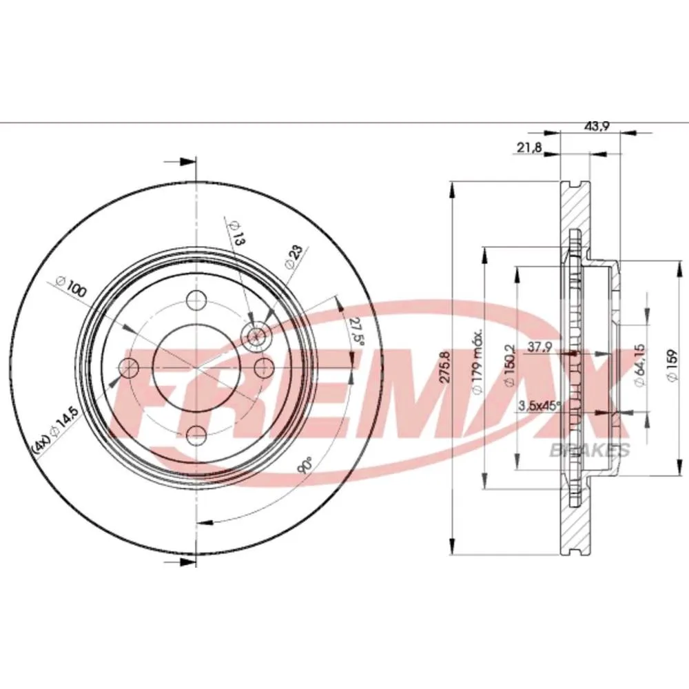 BMW Ön Fren Diski 34111502891 BD2891 FREMAX - BMW yedek parça