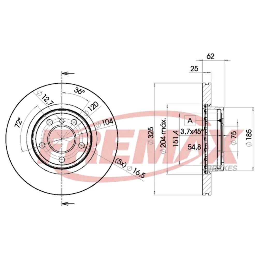 BMW Ön Fren Diski 34113400151 BD2217 FREMAX - BMW yedek parça