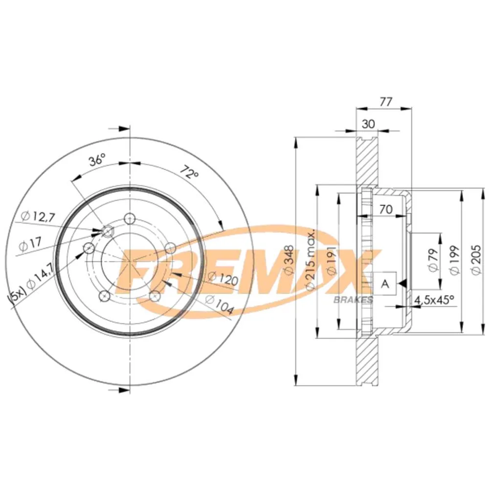 BMW Ön Fren Diski 34116763824 BD3402 FREMAX - BMW yedek parça