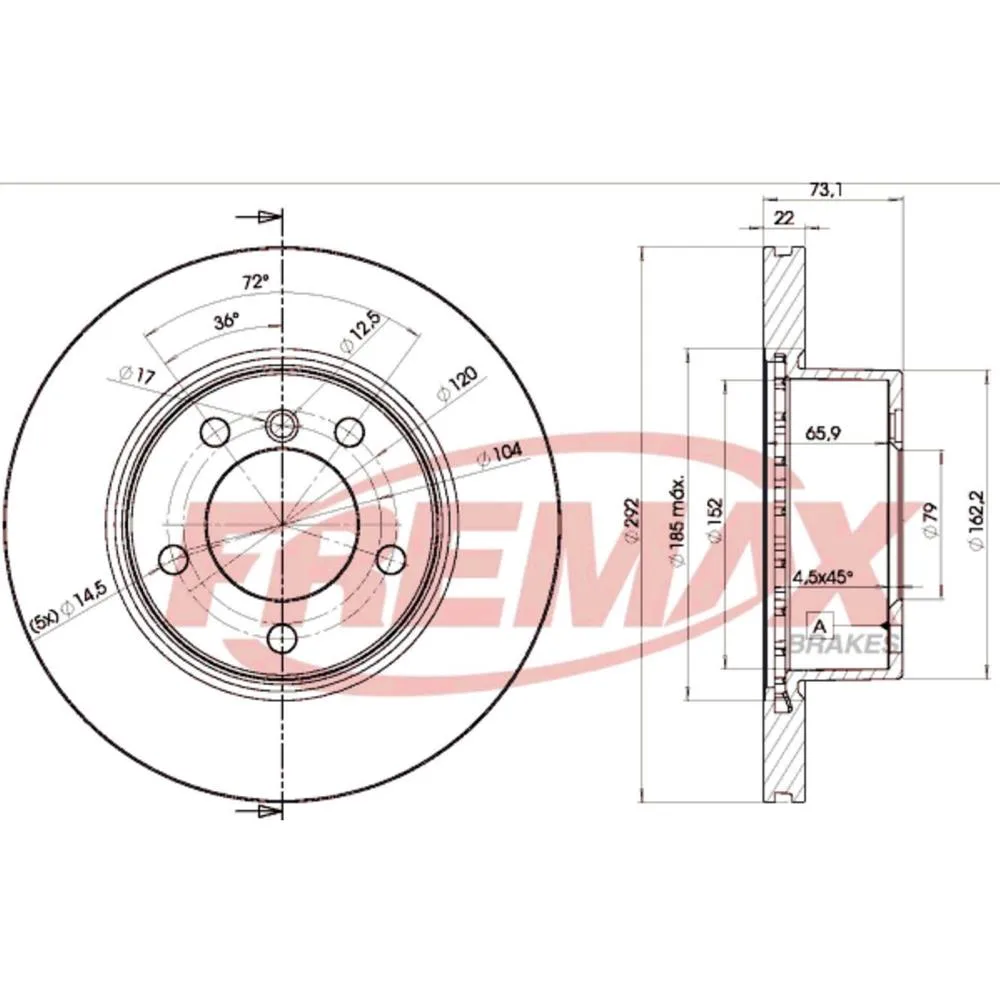 BMW Ön Fren Diski 34116764641 BD6464 FREMAX - BMW yedek parça