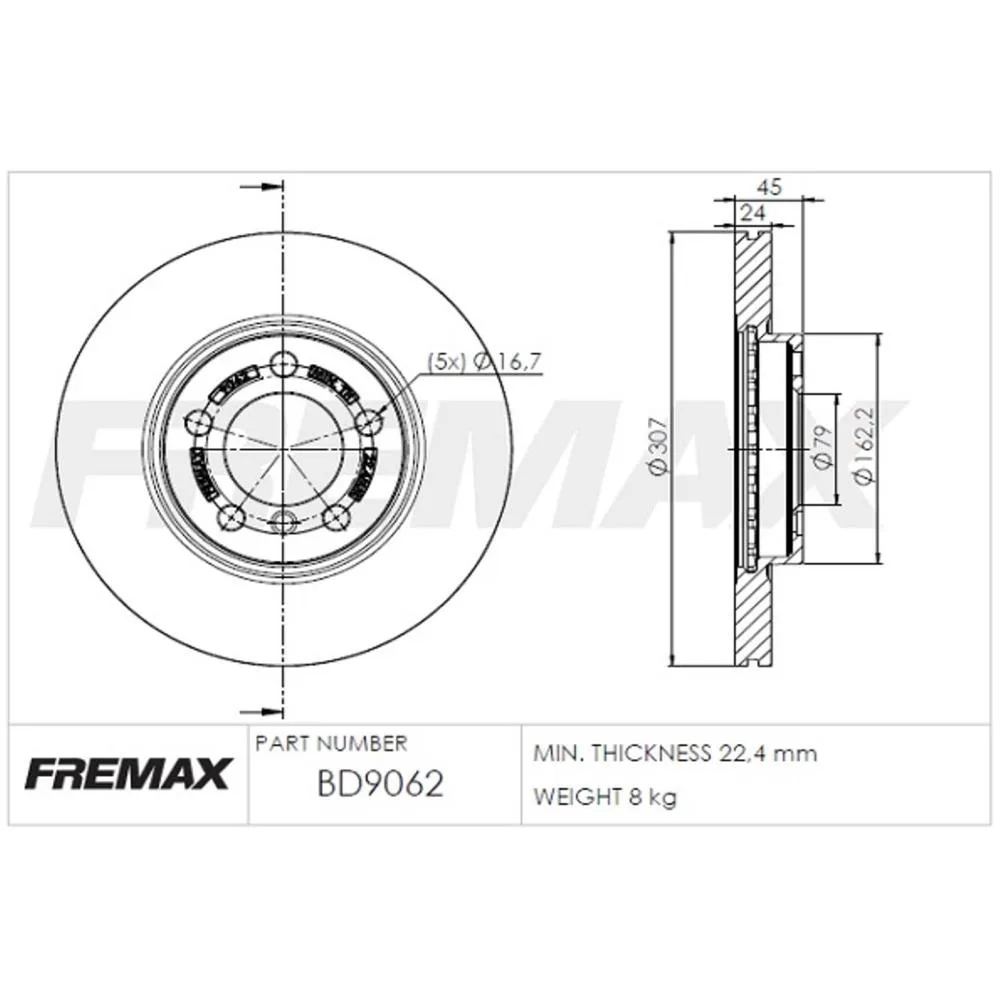 BMW Ön Fren Diski 34119804829 BD9062 FREMAX - BMW yedek parça