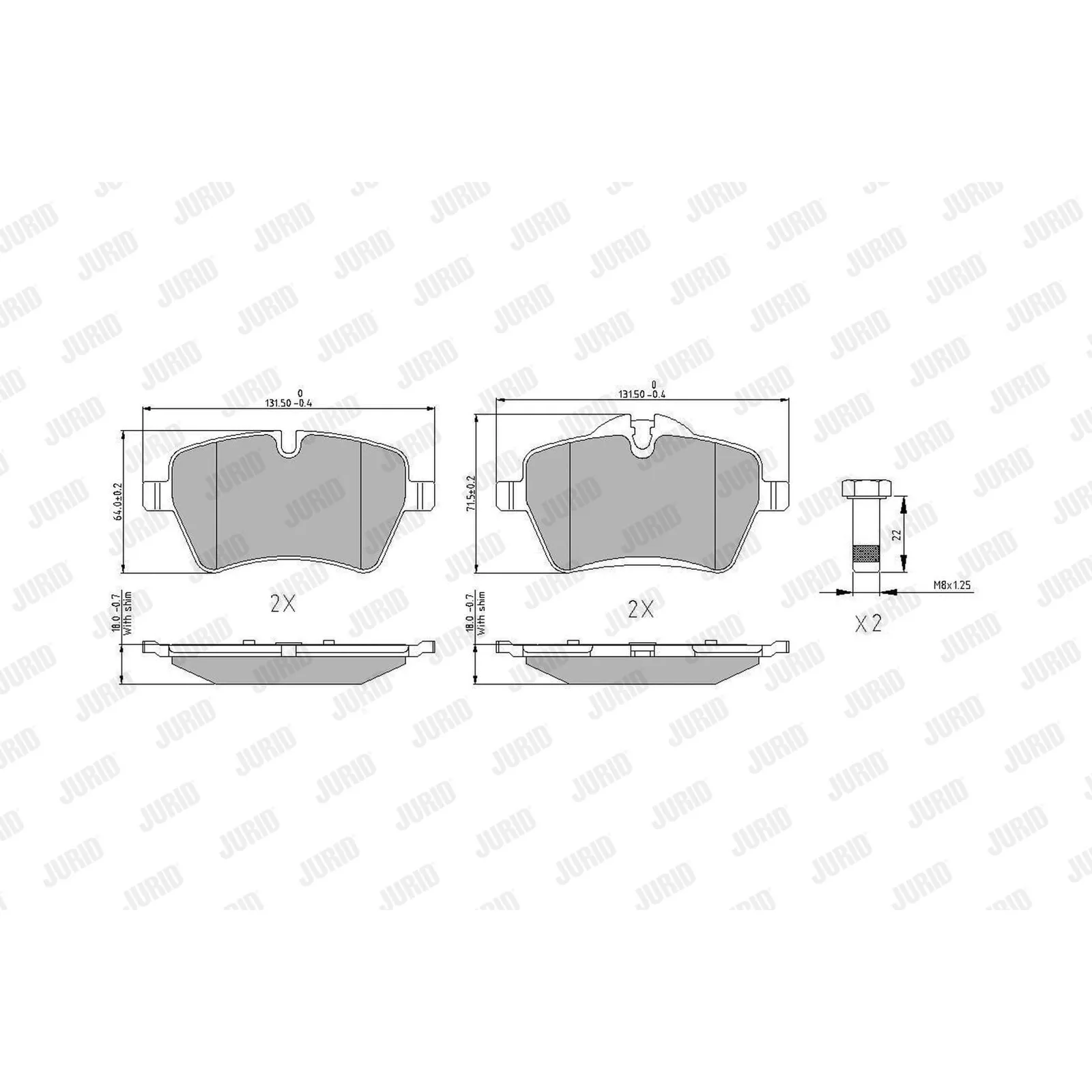 BMW R50 R52 R53 R55… Fren Balatası 34112167235 573234J JURID - BMW yedek parça