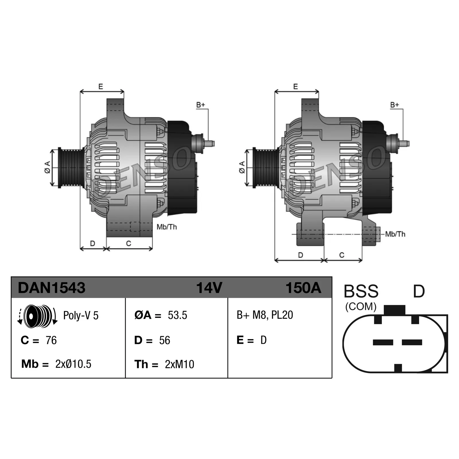 BMW R55 R56 R57 R58… Alternatör 12317823291 DAN1543 DENSO - BMW yedek parça