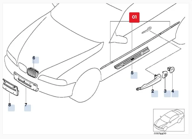 BMW ilave Donanim Seti Koruyucu Çıtalar Krom 51130008748