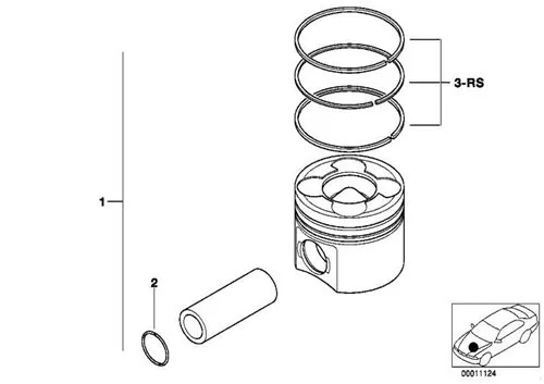 BMW Piston 0.50 X5 X6 081pi0010200s [E90 E92 E93 E60 E65] 22367792746 | MAHLE