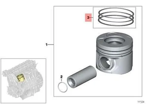 BMW Sekman 84*2 5+2+2 0.50 84*2.5+2+2+2mm 0.50 X5 X6 M57N2 [E90 E92 E93 E60 E65] 11257798370