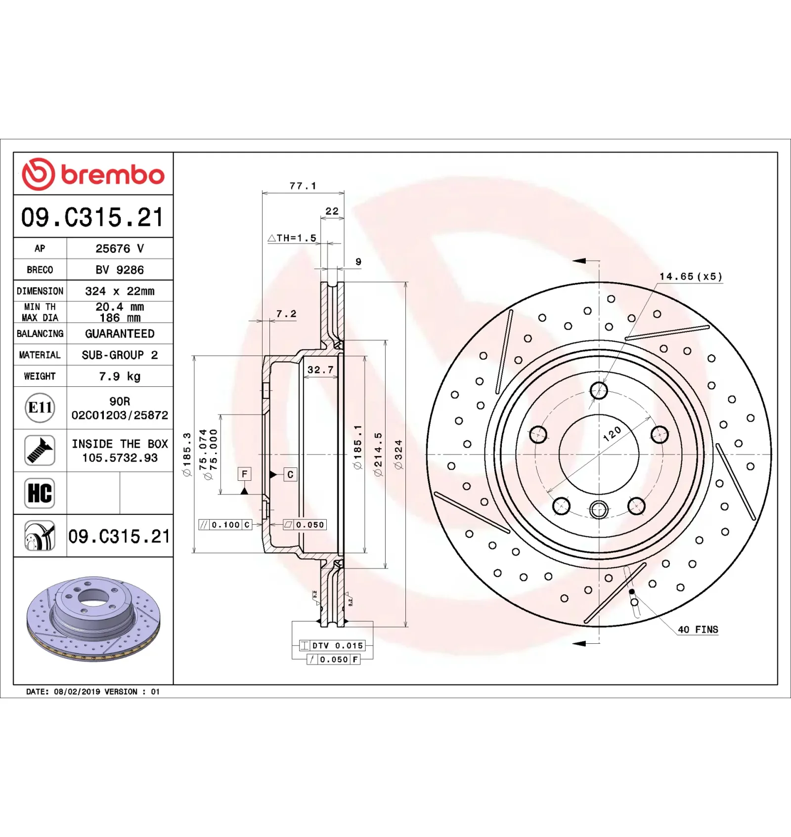 BMW 1 Serisi E82 E88 Arka Fren Diski 34216795754 09.C315.21 BREMBO - BMW yedek parça