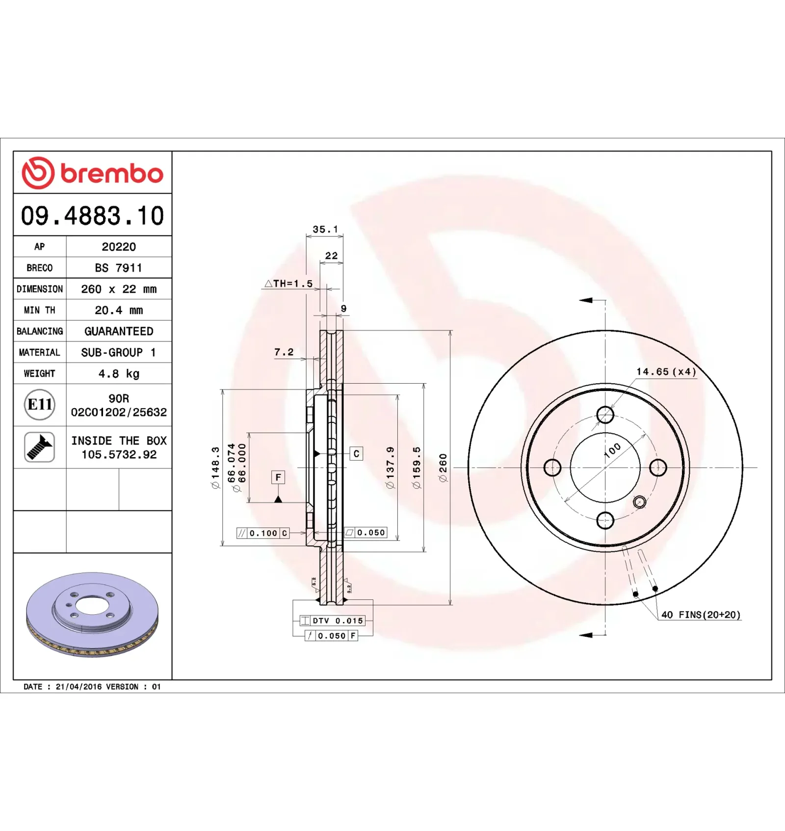 BMW 3 Serisi E30 Ön Fren Diski 34111154749 09.4883.10 BREMBO - BMW yedek parça