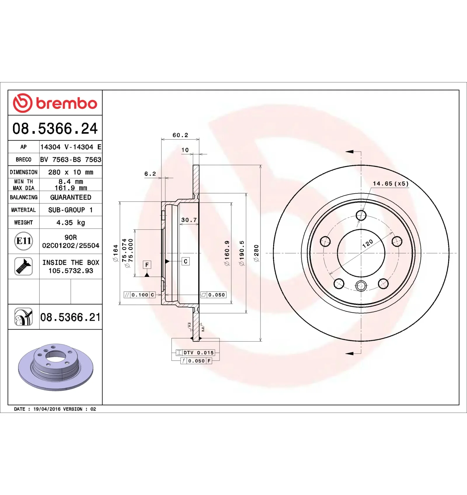 BMW 3 Serisi E36 E46 Arka Fren Diski 31211158936 08.5366.24 BREMBO - BMW yedek parça