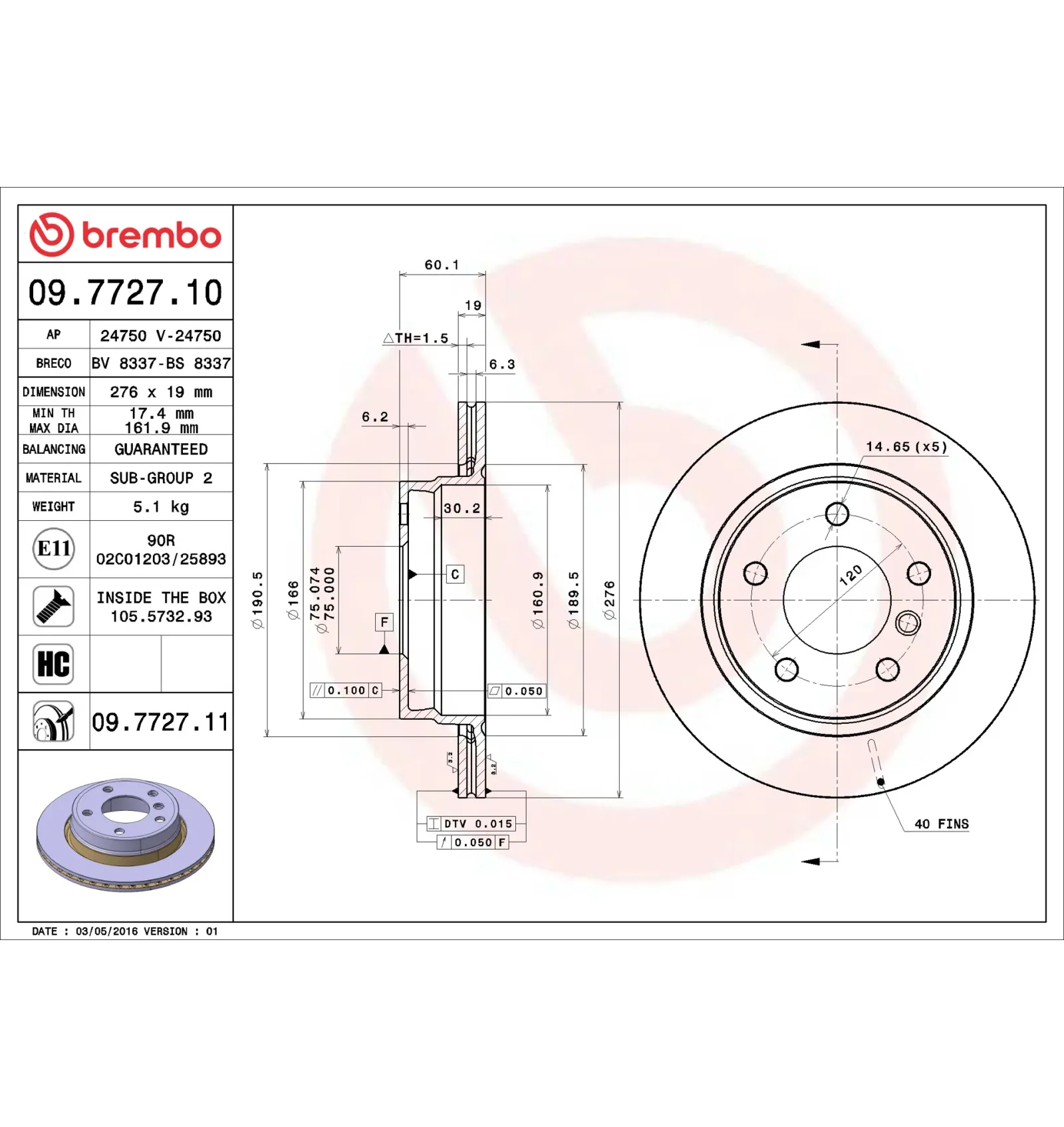BMW 3 Serisi E36 E46 Arka Fren Diski 34211162315 09.7727.10 BREMBO - BMW yedek parça