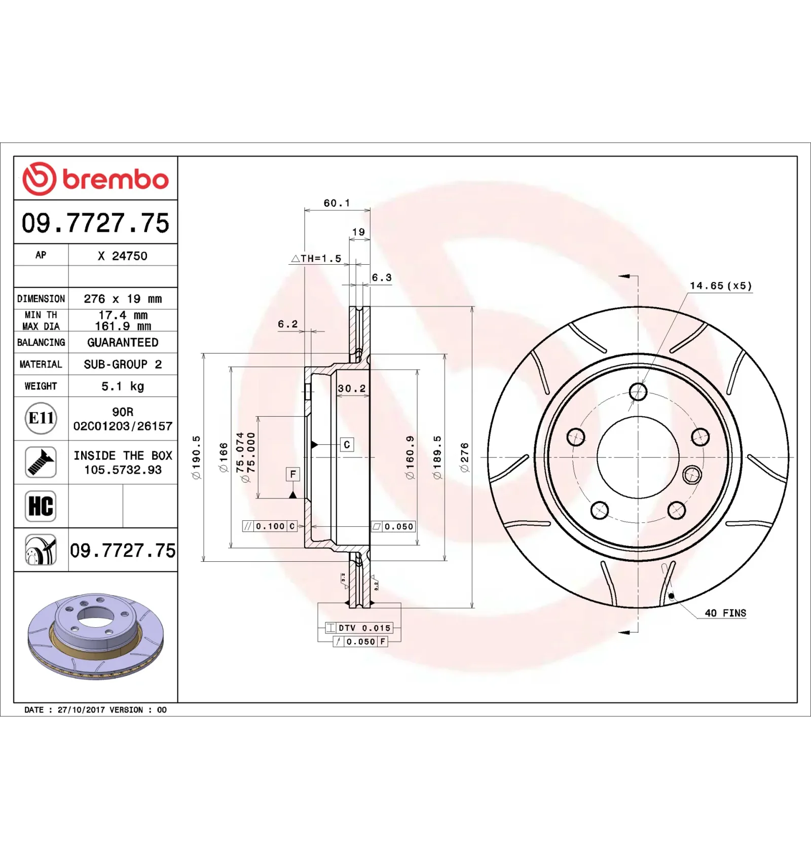 BMW 3 Serisi E36 E46 Arka Fren Diski 34211162315 09.7727.75 BREMBO - BMW yedek parça