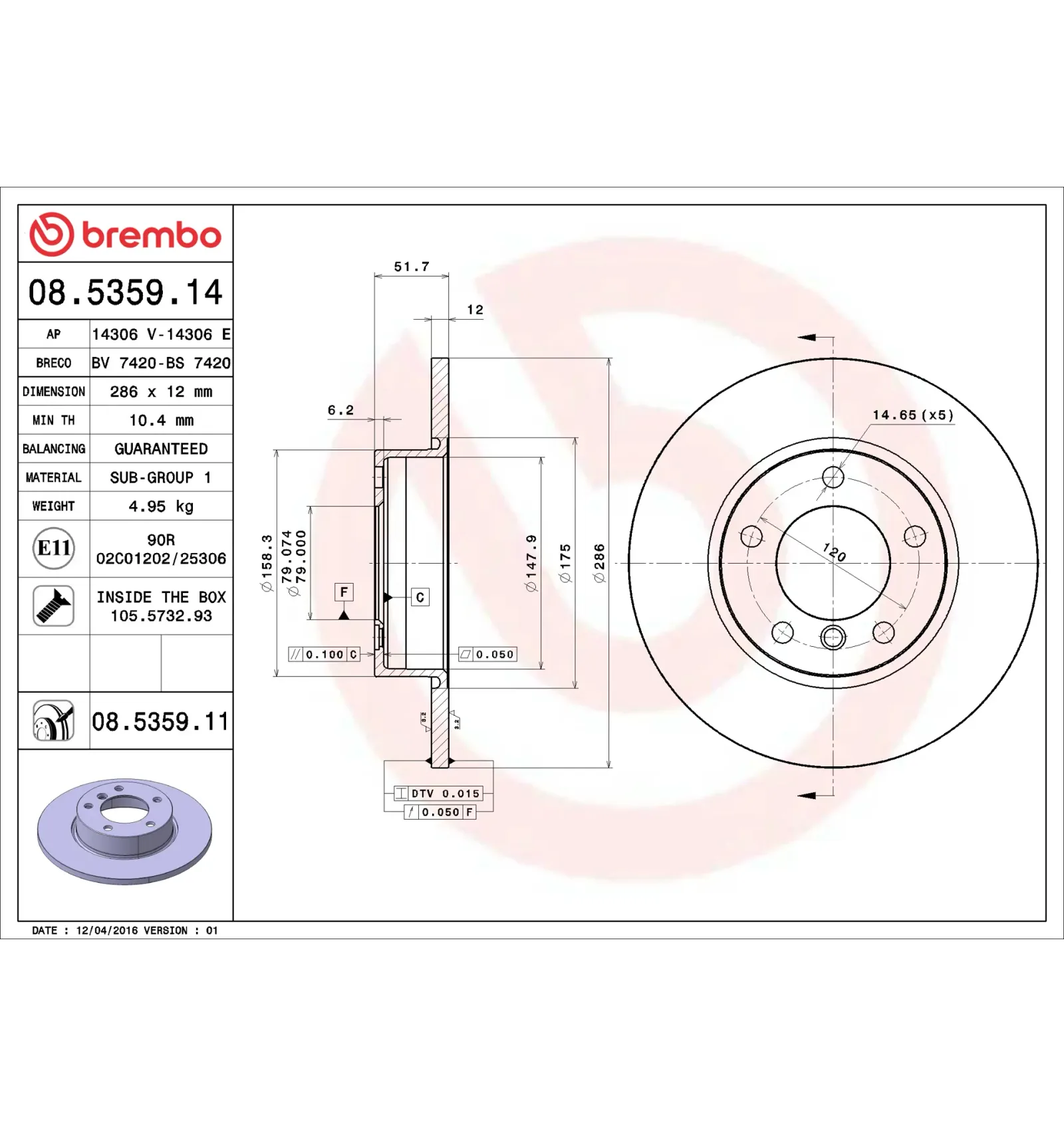 BMW 3 Serisi E36 Ön Fren Diski 34111160673 08.5359.14 BREMBO - BMW yedek parça