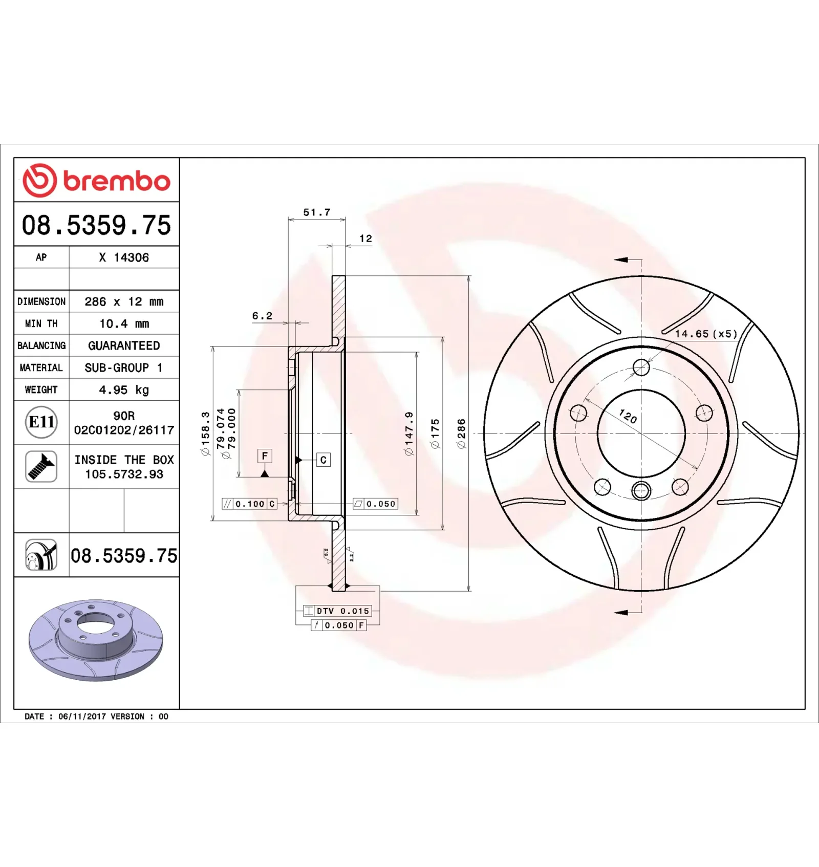 BMW 3 Serisi E36 Ön Fren Diski 34111160673 08.5359.75 BREMBO - BMW yedek parça