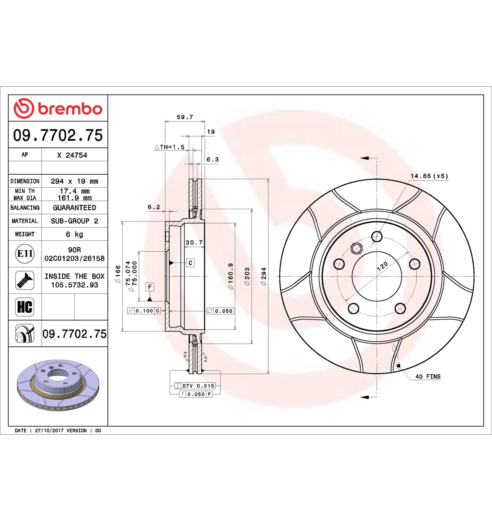 BMW 3 Serisi E46 Arka Fren Diski 34211165563 09.7702.75 BREMBO - BMW yedek parça