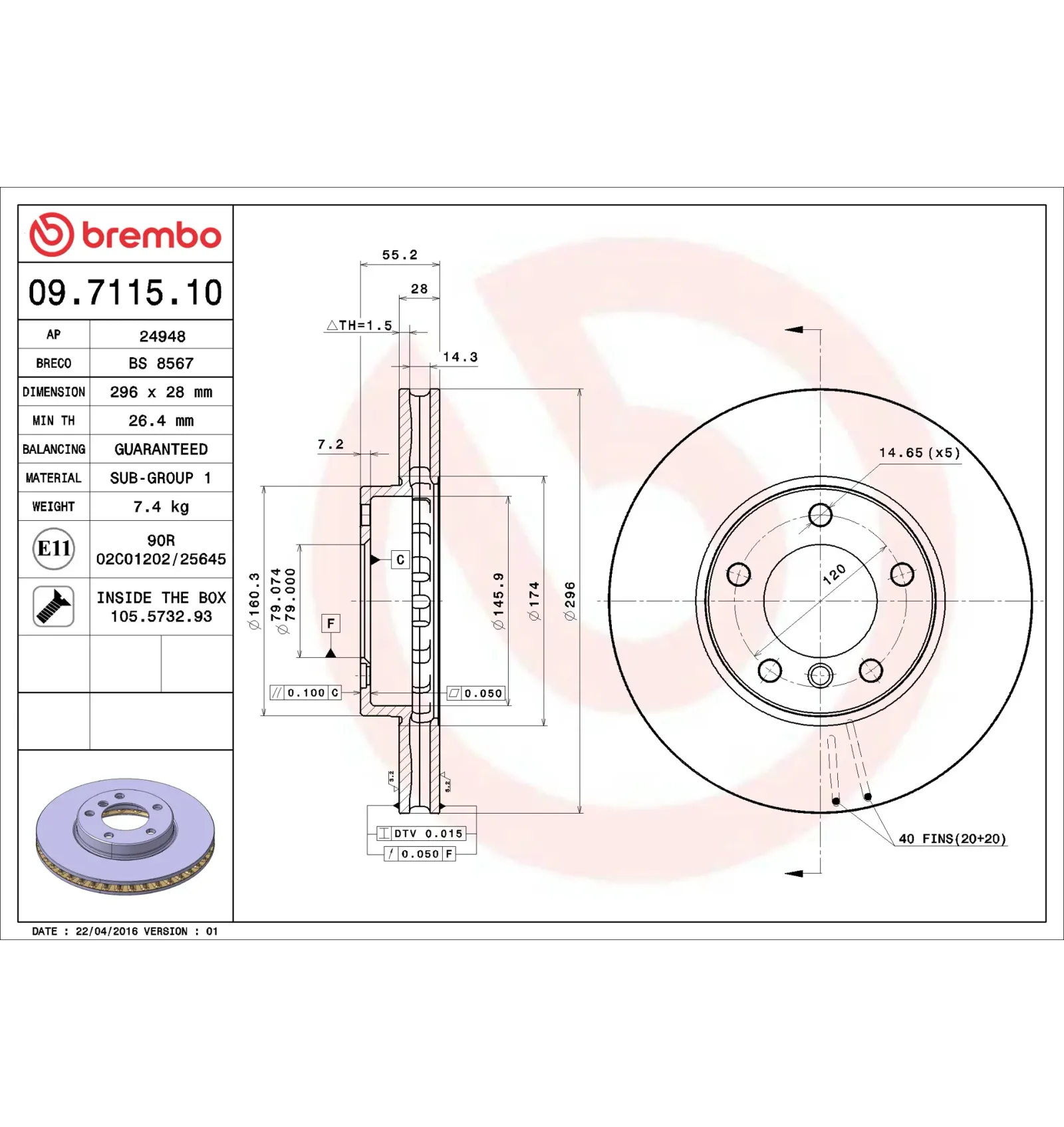 BMW 5 Serisi E34 Ön Fren Diski 34111158550 09.7115.10 BREMBO - BMW yedek parça