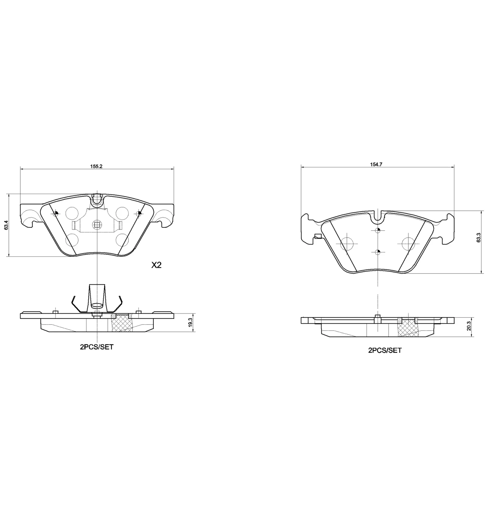 BMW 5 Serisi F10 F11 Ön Fren Balatası 34112449269 P 06 060X BREMBO - BMW yedek parça