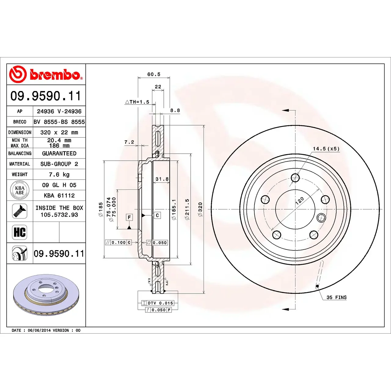 BMW 3 Serisi E46 Arka Fren Disk Havalı 3.30 34216864052 BREMBO - BMW yedek parça