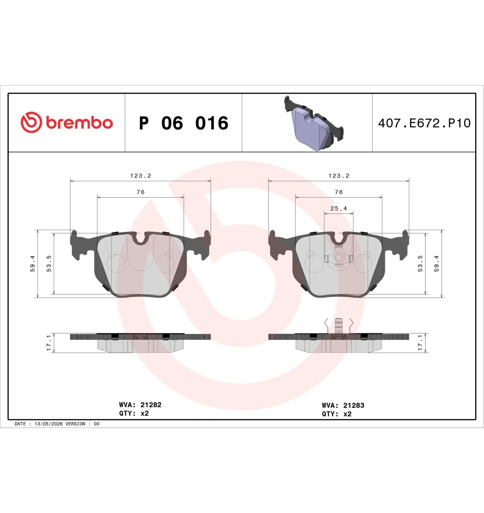 BMW E31 E34 Arka Fren Balatası 34211159344 P 06 016 BREMBO - BMW yedek parça