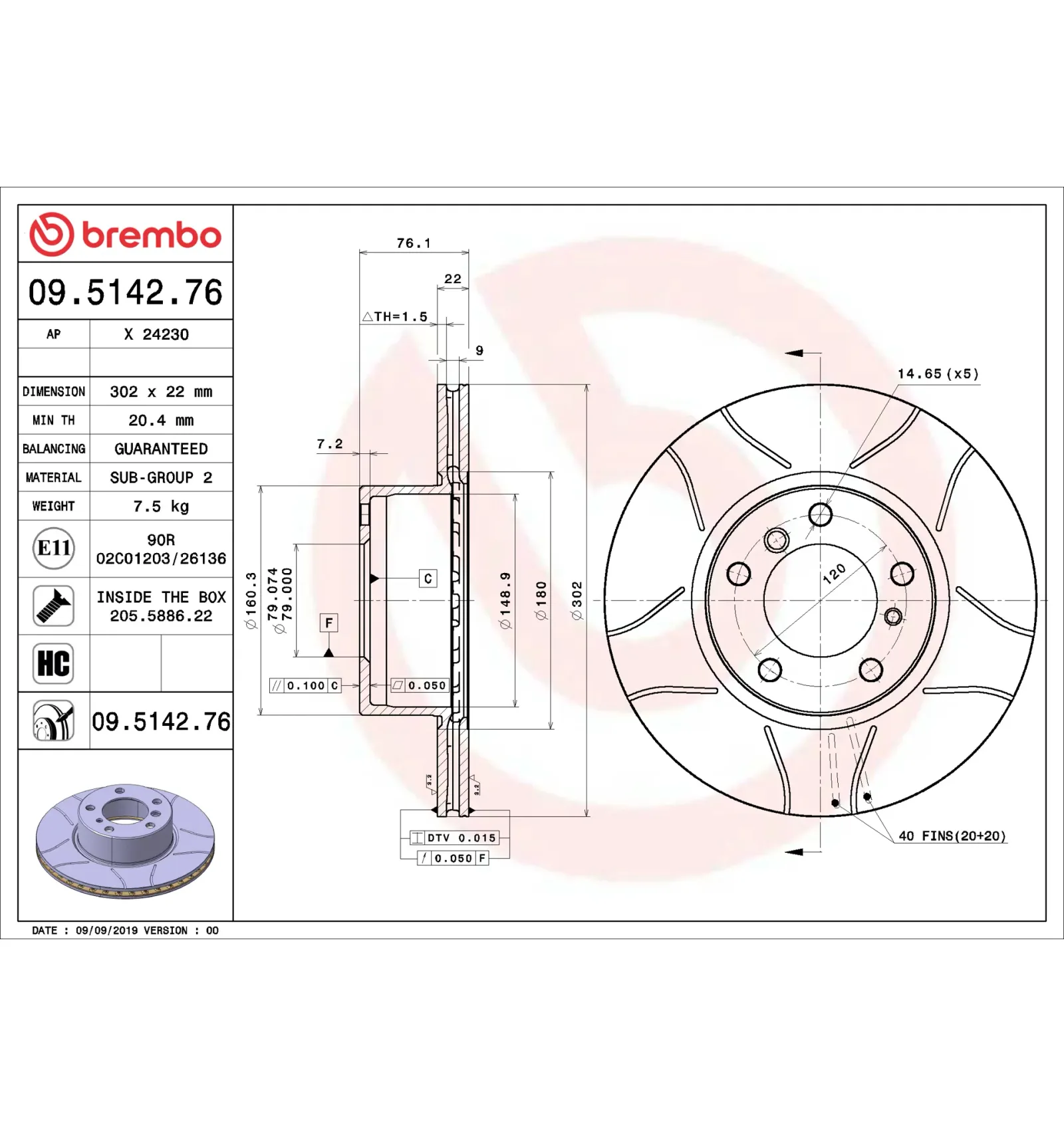 BMW E32 E34 Ön Fren Diski 34111157503 09.5142.76 BREMBO - BMW yedek parça