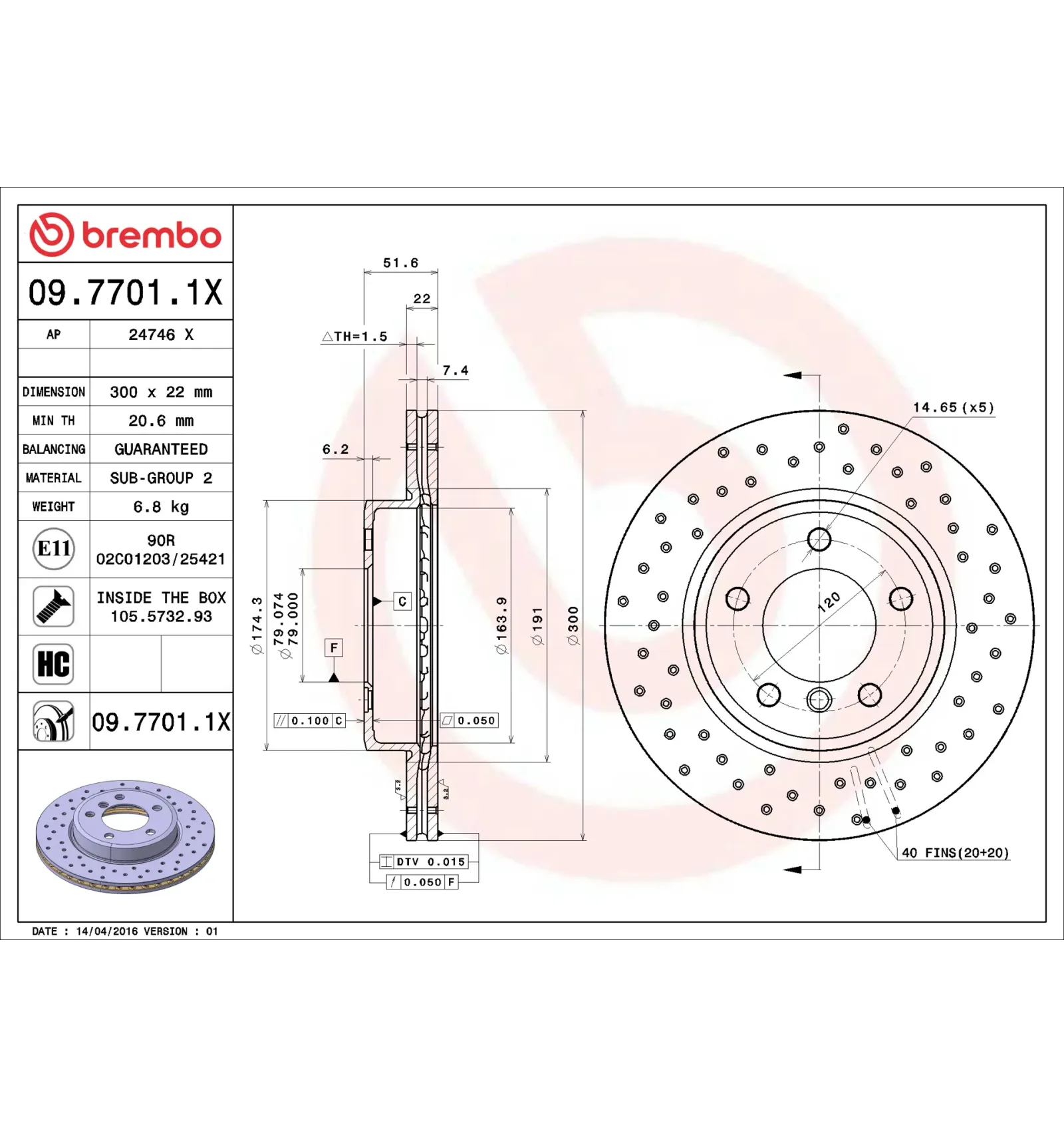 BMW E36 E46 E85 Ön Fren Diski 34111164539 09.7701.1X BREMBO - BMW yedek parça