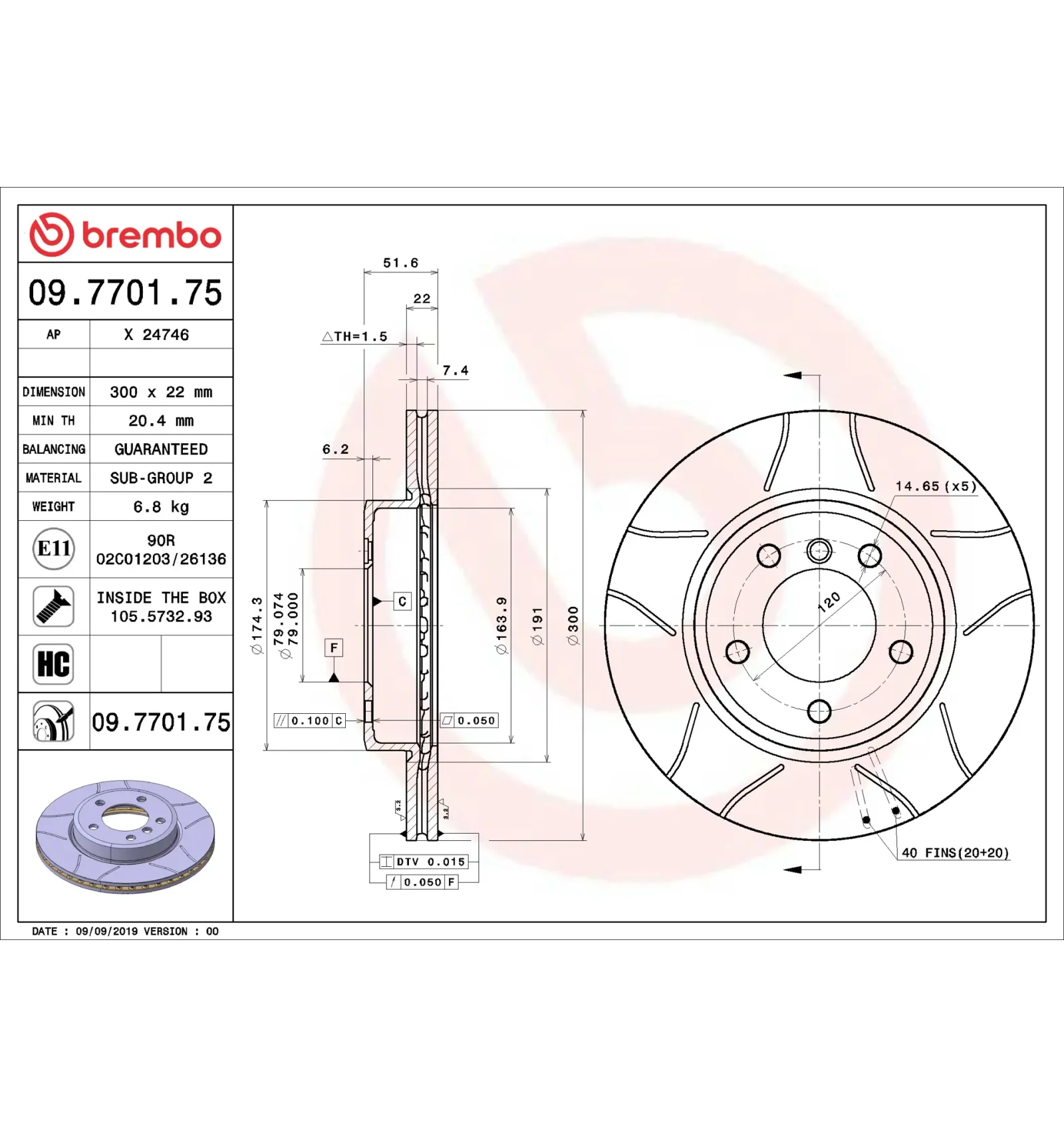 BMW E36 E46 E85 Ön Fren Diski 34111164539 09.7701.75 BREMBO - BMW yedek parça